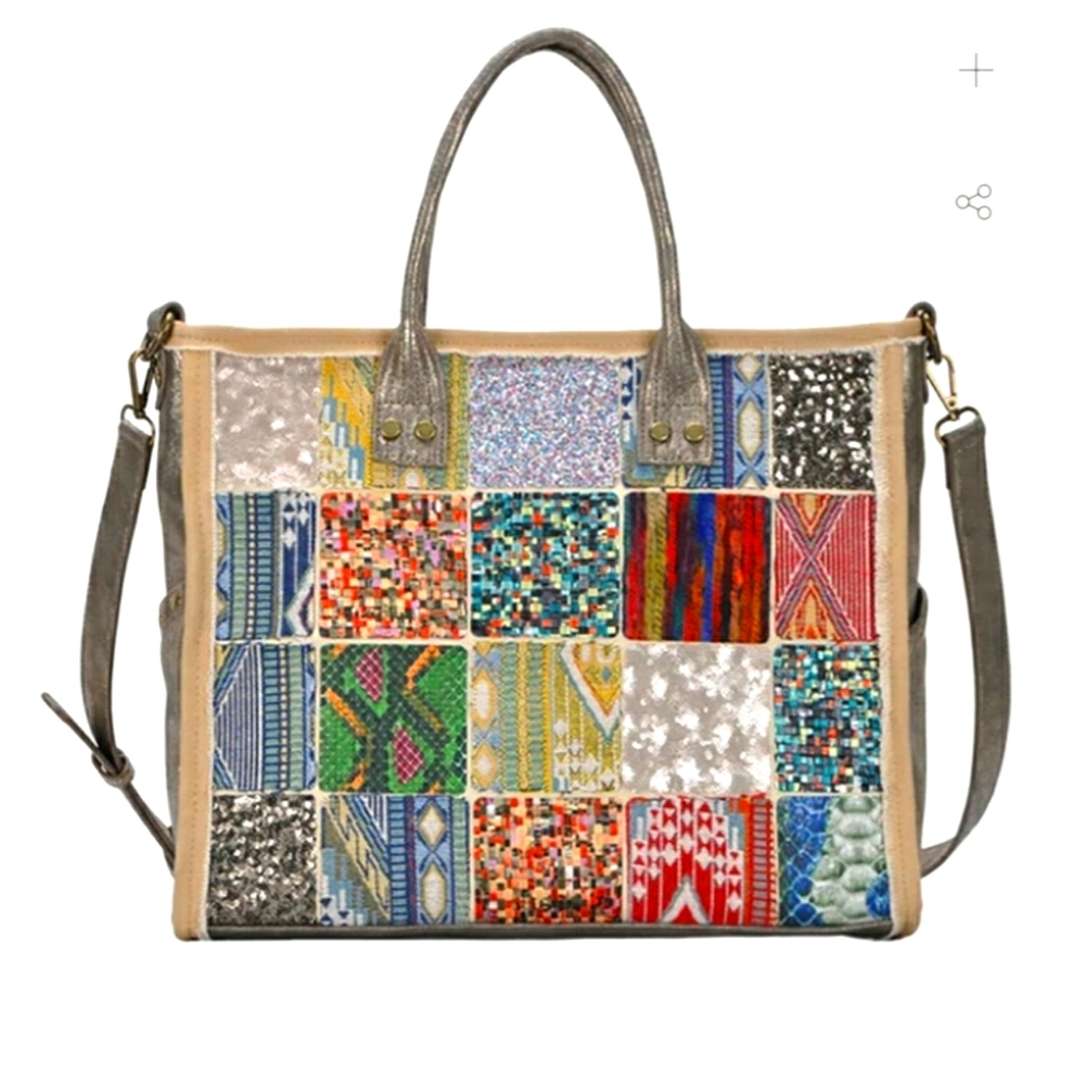 ANTIK KRAFT 🌼 Beautiful Boho, Stylish & Artsy Patchwork Tote HTF
